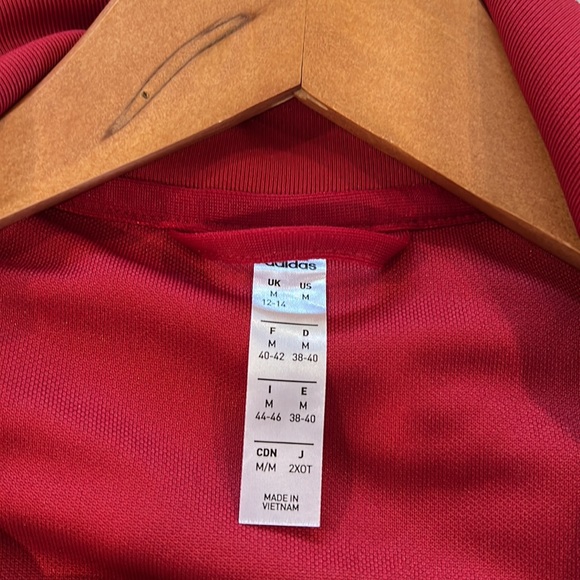 Adidas women’s zip jacket maroon with gray stripes size medium new without tags - Picture 3 of 5